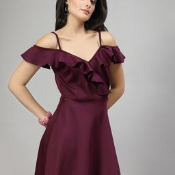 MOSTUNIQUE BY KASSUALLY Off-Shoulder Flutter Sleeve Fit & Flare Dress-picture-24