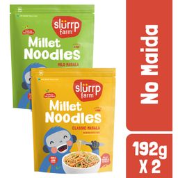 Slurrp Farm No MSG, Not Fried Hakka Noodles Classic and Mild Masala Millet Noodles, Pack of 2 - 192 gm Each-8