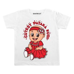 KNITROOT Half Sleeves Cutest Pataka Kudi Diwali Theme Tee - White-picture-19