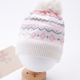 Babyhug Striped Woollen Cap Mutlicolour - Diameter 10 cm-picture-4