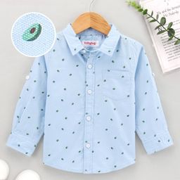 Babyhug Full SleevesOxford Avacado Printed Shirt - Blue-image-24