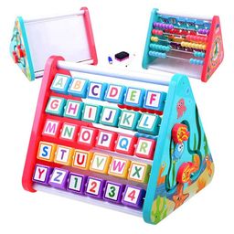 AKN TOYS Multi Function Educational 5 Side Learning Shelf With Triangle Toys Alphabet Blocks  - Multicolor ( Color May Vary)-31