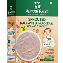Sprout Feast Sprouted Ragi Poha Porridge Mix 250 g |Instant Cereal for 9+Months Babies-image-45