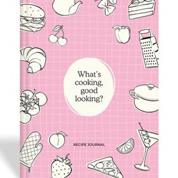 7mm Recipe Journal |What's Cooking Good Looking| Make your own Recipe and Cook Book | Kitchen Essential | A5 Size | 4 Sticker sheets | Hardbound and Laminated |14.8 X 21 cms | Pink-29