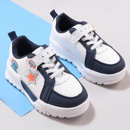 Cute Walk by Babyhug Velcro Closure Sneakers With Dino Print - Navy Blue-image-10