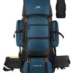MOUNTILE TERRAIN X 80L Travel Backpack with Water Proof Rain Cover Camping Hiking Rucksack Trekking Bag ENGLISHBLUE MTX03-image-94