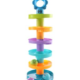 Toymate Cat Spiral Stacker Toy A Roll Ball Toy with 7 Layer Ball Drop Tower Run - Multicolor image 2
