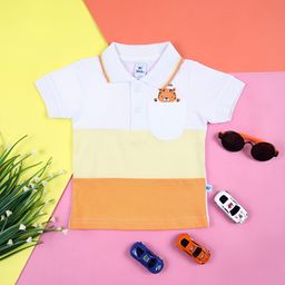 V-Mart Boys Colourblocked Polo Collar Cotton T-shirt-picture-37