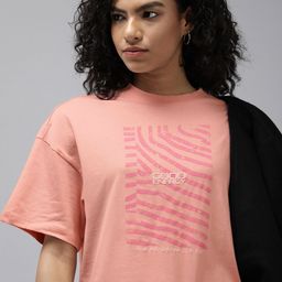 Roadster Graphic Printed Drop-Shoulder Sleeves Boxy T-shirt-picture-10