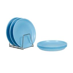 Varmora Polypropylene Blue Plastic Dinner Plate - Set of 6-picture-23