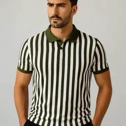 WILD ELEPHANT Striped Polo Collar Regular Fit T-shirt-picture-41