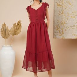 CARTYSHOP Georgette Fit & Flare Midi Dress-picture-26
