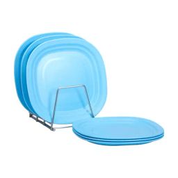 Varmora Polypropylene Blue Plastic Dinner Plate - Set of 6-picture-21