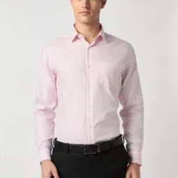 Peter England Pink Cotton Slim Fit Shirt-picture-35