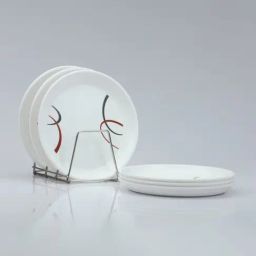 Varmora Assorted White Plastic Round Side Plate - Set of 6 image 3