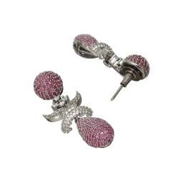 Saraf RS Jewellery Red Ruby Studded Statement Oval Drop Earring image 3