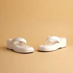 Eridani Women's Sashaa White Thong Wedges-image-16
