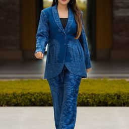 HOUSE OF KIRNA'S WITH LOGO OF HOK Printed Blazer With Trousers Co-Ords-image-51