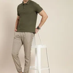 ether Men Olive Green Moisture-Wicking Antimicrobial Polo-image-95