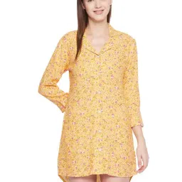 Hypernation Yellow Printed Night Shirts-image-50