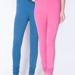 Dollar Missy Blue & Pink Cotton Leggings - Pack of 2-image-53