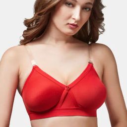 Trylo-Oh-so-pretty you! Red Non Wired Non Padded Crossover Bra-image-20