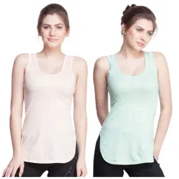 Dollar Missy Light Orange & Light Green Cotton Camisole (Pack of 2)-image-111