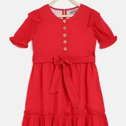Lil Tomatoes Kids Red Regular Fit Dress-picture-15