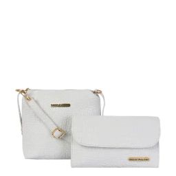 Bagsy Malone Croco White Animal Effect Medium Cross Body Bag - Set of 2-77