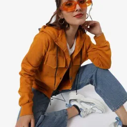 Campus Sutra Yellow Cotton Sweatshirt-image-72