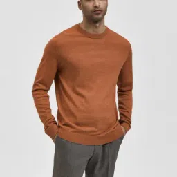 Selected Homme Bombay Brown Regular Fit Sweatshirt-image-70