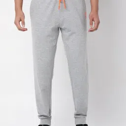 UnderJeans by Spykar Grey Cotton Regular Fit Joggers-image-10
