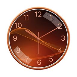 Aura Brown & White Printed Round Contemporary Modern Wall Clock-image-52