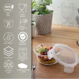Lock & Lock Transparent Glass Bake and Store Container - 380ml image 3