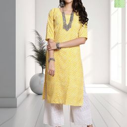 HERE&NOW Selection Of 2 Leheriya Printed Straight Kurtas-image-99
