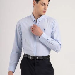 Red Tape Sky Blue Striped Loose Fit Shirt-picture-32