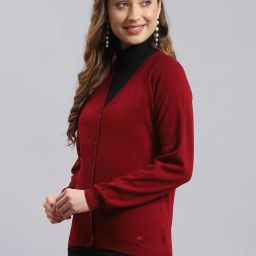 Monte Carlo Maroon Wool Cardigan image 3