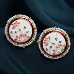 Panash Gold Plated Circular Stud Earrings-image-15