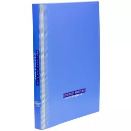 Worldone A3 Size Blue 1.2 mm Thick PP Sheet Designer's Portfolio 4D Ring Binder, RB408-39