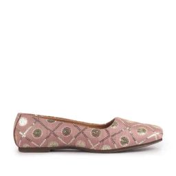 Fausto Women's Pink Ethnic Juttis-image-53
