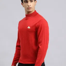 Monte Carlo Red Wool Blend Regular Fit Solid Pullover image 3