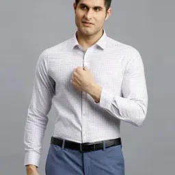 Reid & Taylor White Cotton Slim fit Checks Shirt-picture-47