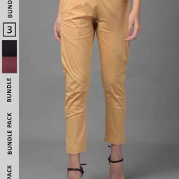 Dollar Missy Black & Beige Cotton Pants - Pack Of 3-13