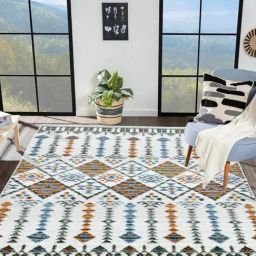 OBSESSIONS Cream & Rust Neo Classical Machine Made Carpet - Medium (170 cm x 120 cm)-53