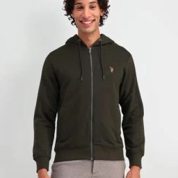 U.S. Polo Assn. Denim Co. Olive Regular Fit Hooded Jacket-image-62
