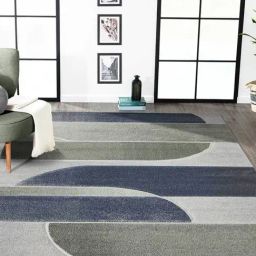 OBSESSIONS Olive & Blue Abstract Machine Made Carpet - Large (290 cm x 200 cm)-image-27