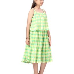 BAESD Checked Georgette A-Line Midi Dress-55