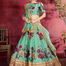 DIVASTRI Embellished Sequinned Semi-Stitched Lehenga & Unstitched Blouse With Dupatta-image-85