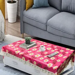 Homerz Pink Floral Anti-Skid Plastic 4-Seater Table Cover-image-25