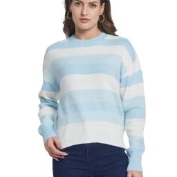 METTLE Green Striped Regular Fit Pullover-picture-39